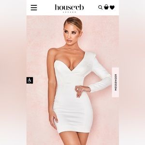 House CB 'Tiffany' White One Shouldered Mini Dress